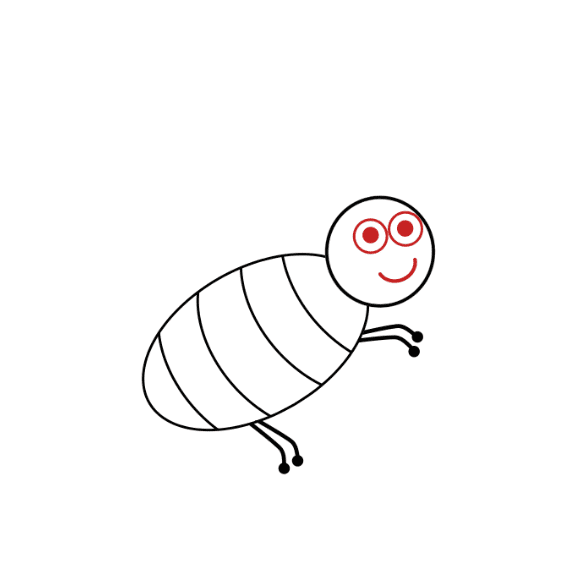 Hướng dẫn cách vẽ con ong đơn giản cho bé - Bước 5