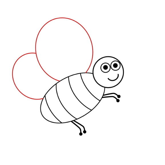 Hướng dẫn cách vẽ con ong đơn giản cho bé - Bước 6