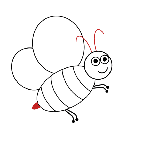 Hướng dẫn cách vẽ con ong đơn giản cho bé - Bước 7