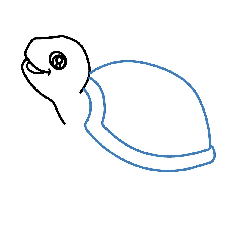 Hướng dẫn vẽ con rùa vui vẻ. - Bước 3