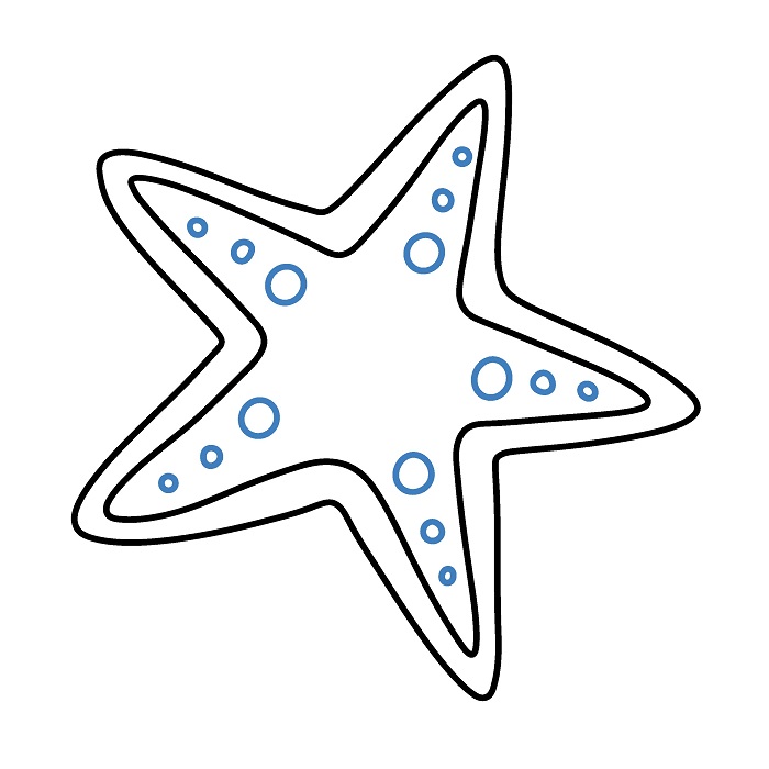 Hướng dẫn vẽ con sao biển siêu dễ và đáng yêu. - Bước 3