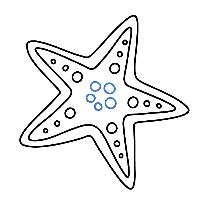 Hướng dẫn vẽ con sao biển siêu dễ và đáng yêu. - Bước 4