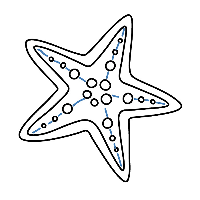 Hướng dẫn vẽ con sao biển siêu dễ và đáng yêu. - Bước 5