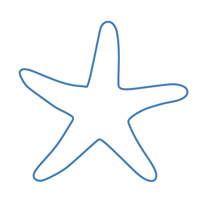 Hướng dẫn vẽ con sao biển thon gọn. - Bước 1