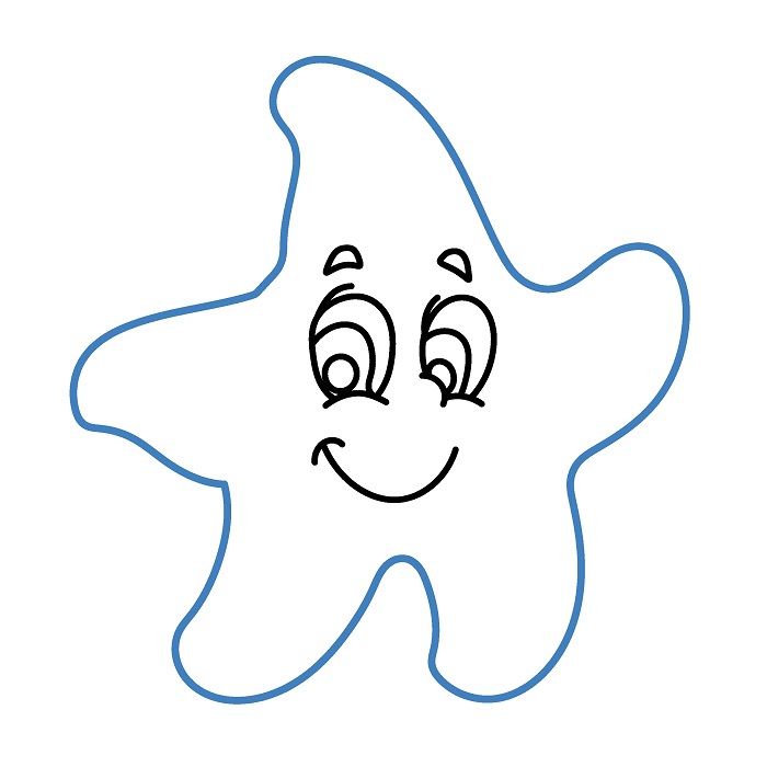 Hướng dẫn vẽ con sao biển hoạt hình vui vẻ. - Bước 4