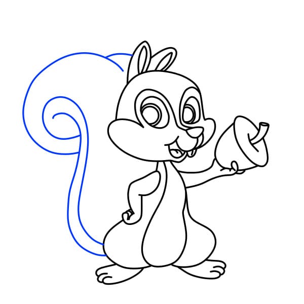 Hướng dẫn vẽ con sóc đơn giản và dễ thương cho bé - Bước 9