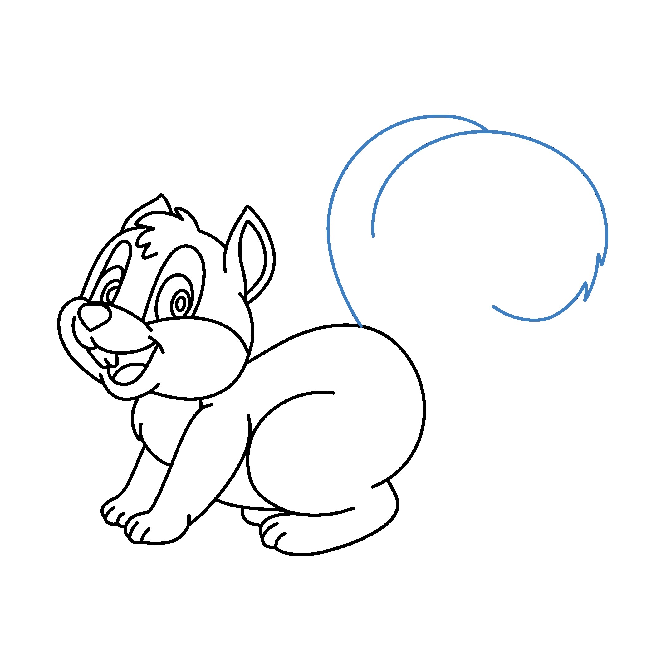 Hướng dẫn vẽ con sóc vui vẻ. - Bước 10