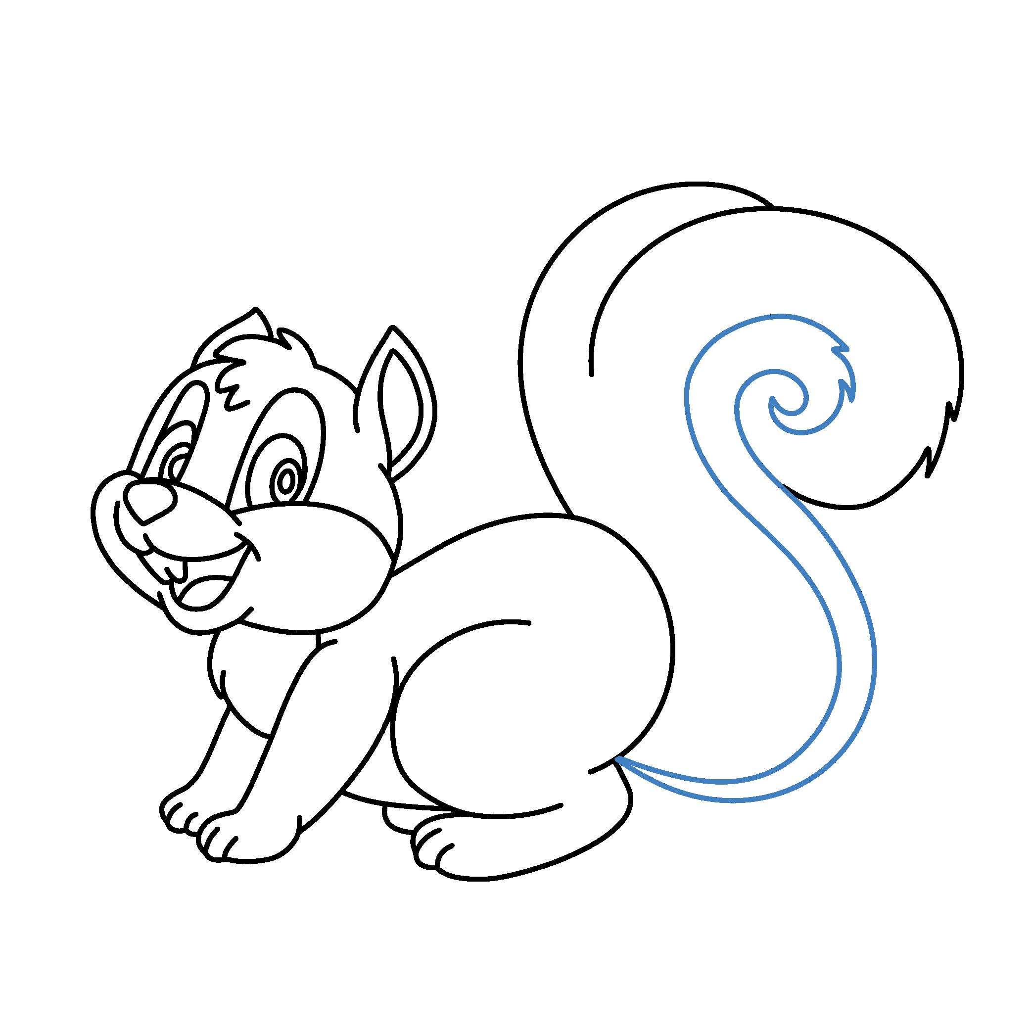 Hướng dẫn vẽ con sóc vui vẻ. - Bước 11