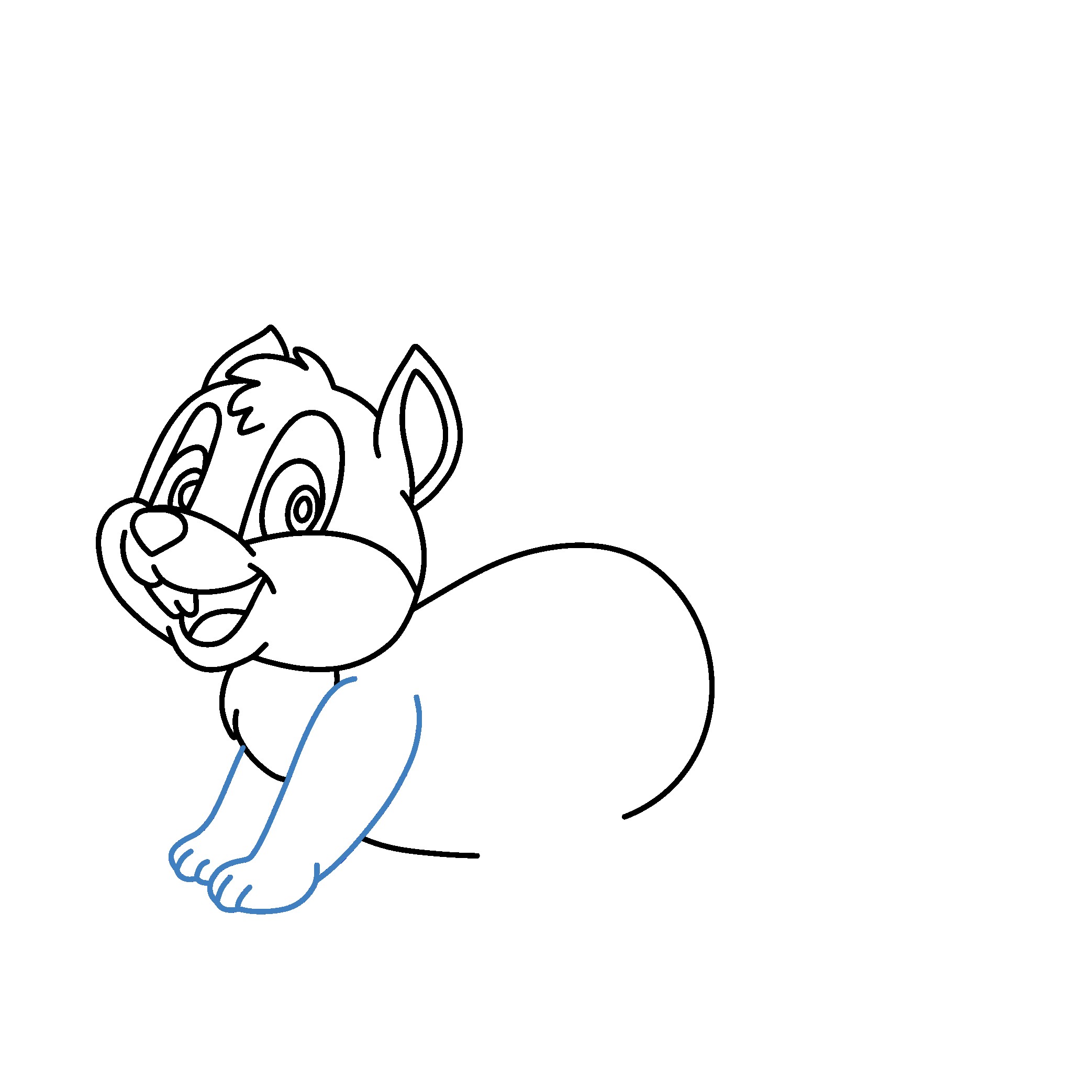 Hướng dẫn vẽ con sóc vui vẻ. - Bước 8