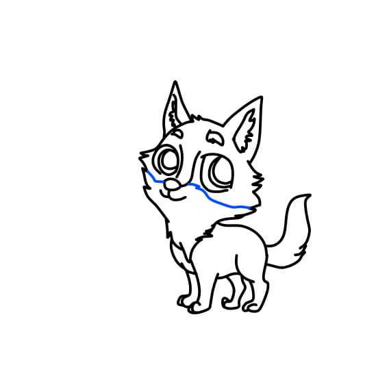 Hướng dẫn vẽ chú sói dễ thương - Bước 10