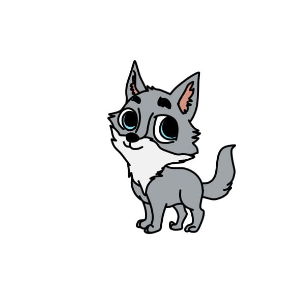 Hướng dẫn vẽ chú sói dễ thương - Bước 11