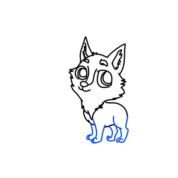 Hướng dẫn vẽ chú sói dễ thương - Bước 8