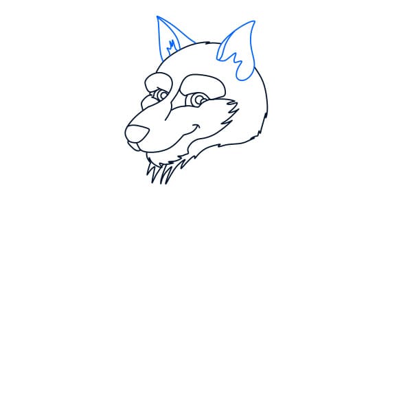 Hướng dẫn vẽ chú chó sói đơn giản - Bước 4