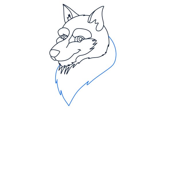 Hướng dẫn vẽ chú chó sói đơn giản - Bước 5
