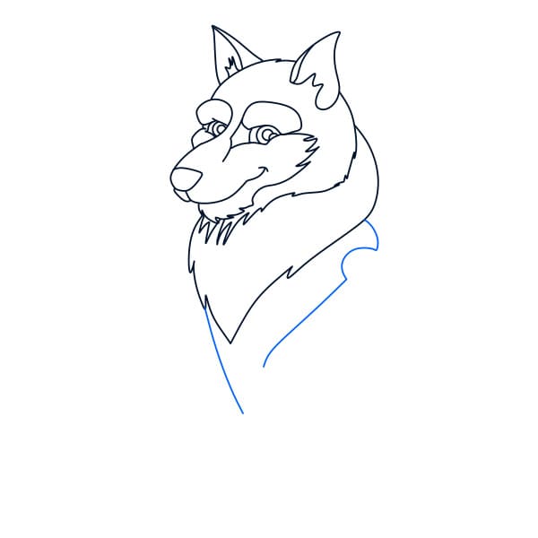 Hướng dẫn vẽ chú chó sói đơn giản - Bước 6