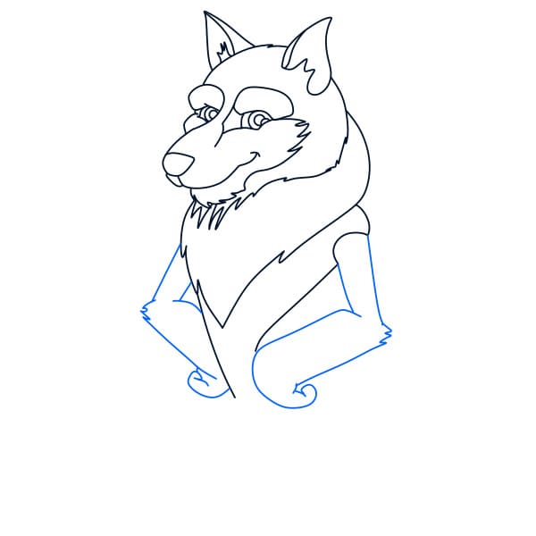 Hướng dẫn vẽ chú chó sói đơn giản - Bước 7