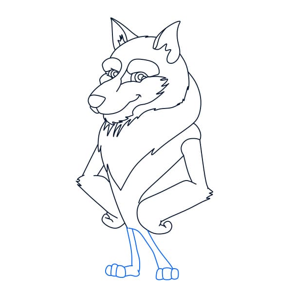 Hướng dẫn vẽ chú chó sói đơn giản - Bước 8