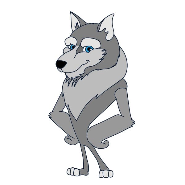 Hướng dẫn vẽ chú chó sói đơn giản - Bước 9