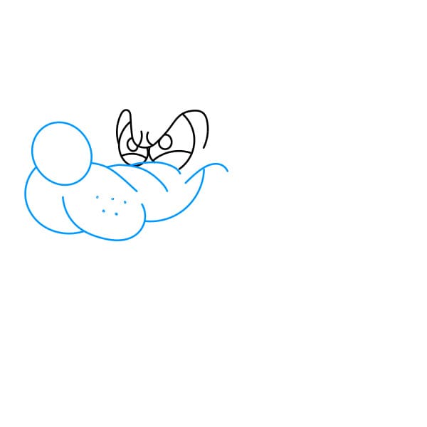 Hướng dẫn vẽ cái đầu sói - Bước 2