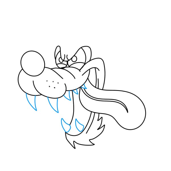 Hướng dẫn vẽ cái đầu sói - Bước 5