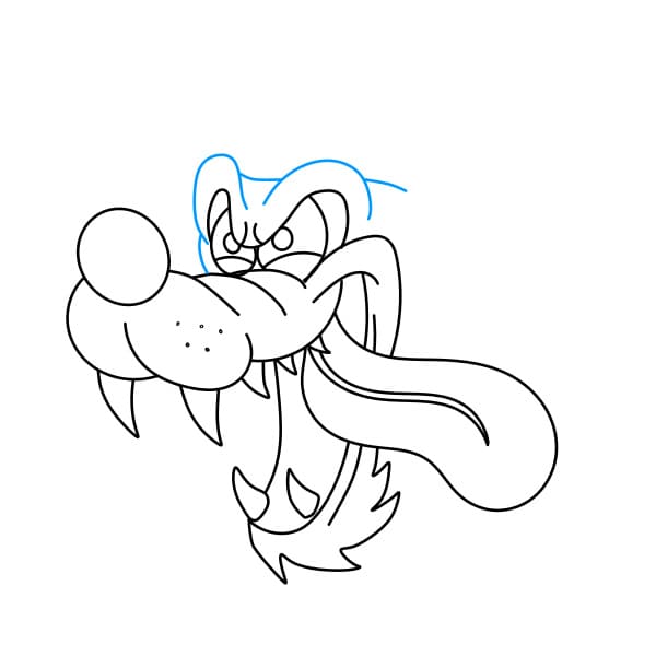 Hướng dẫn vẽ cái đầu sói - Bước 6