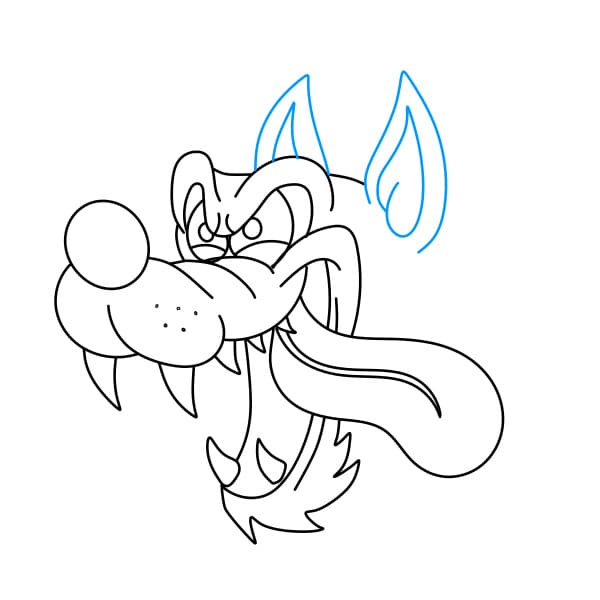 Hướng dẫn vẽ cái đầu sói - Bước 7