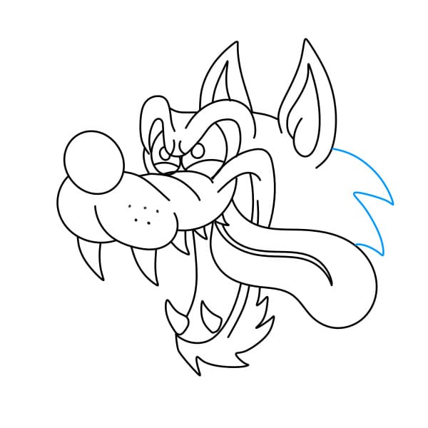 Hướng dẫn vẽ cái đầu sói - Bước 8