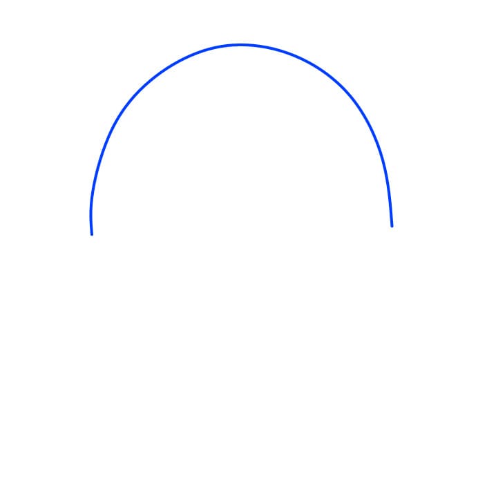 Hướng dẫn cách vẽ con sứa đơn giản và đẹp cho bé - Bước 1