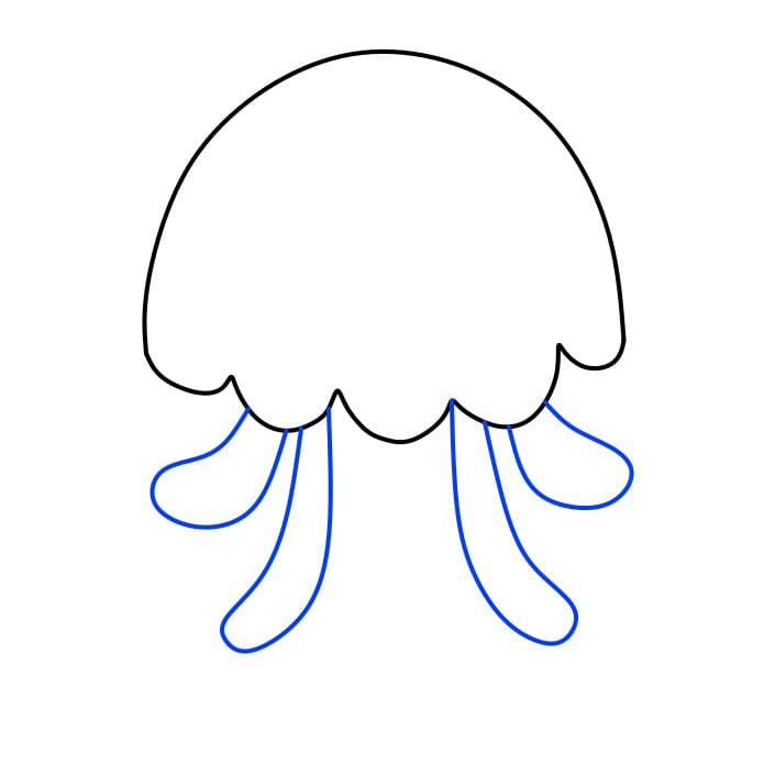 Hướng dẫn cách vẽ con sứa đơn giản và đẹp cho bé - Bước 2