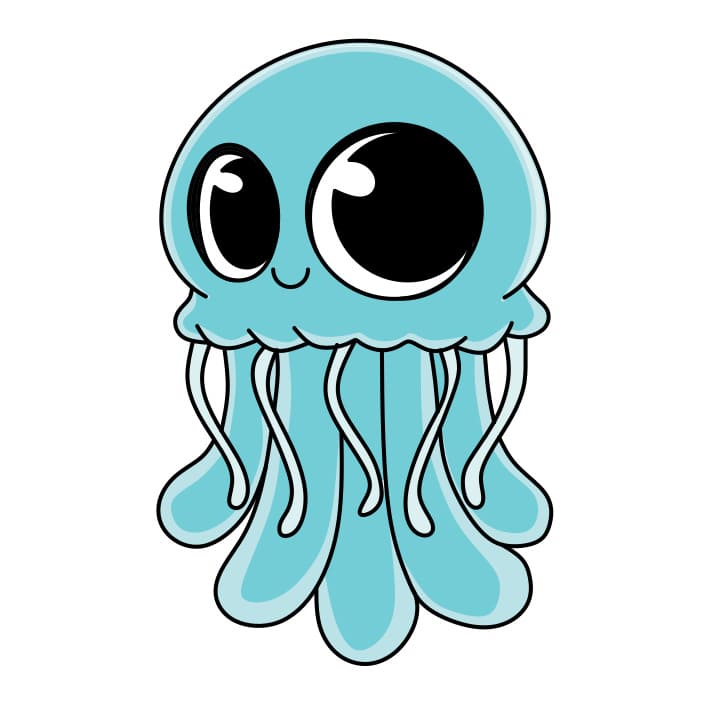 Hướng dẫn cách vẽ con sứa màu xanh đơn giản và đẹp cho bé