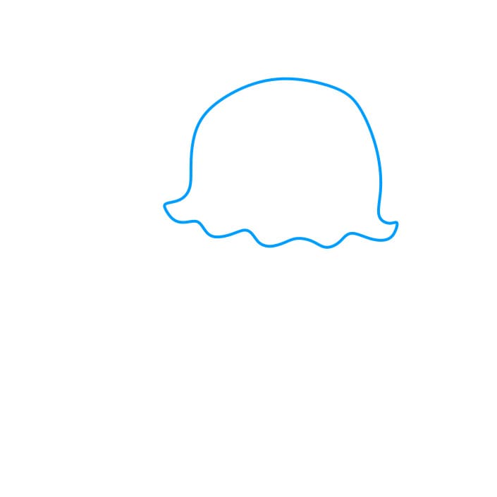 Hướng dẫn cách vẽ con sứa vui vẻ và nghịch ngợm - Bước 1