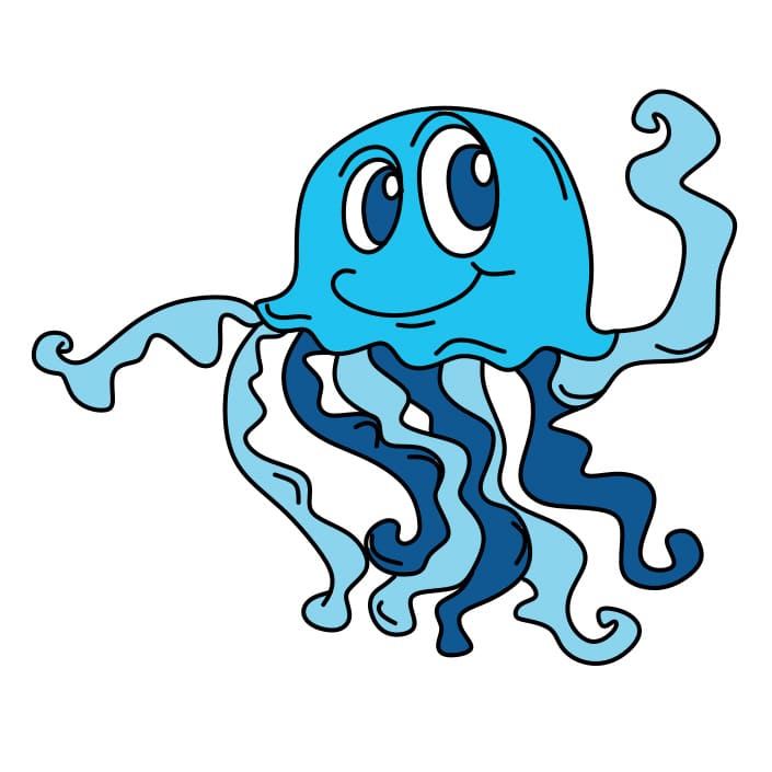 Hướng dẫn cách vẽ con sứa vui vẻ và nghịch ngợm