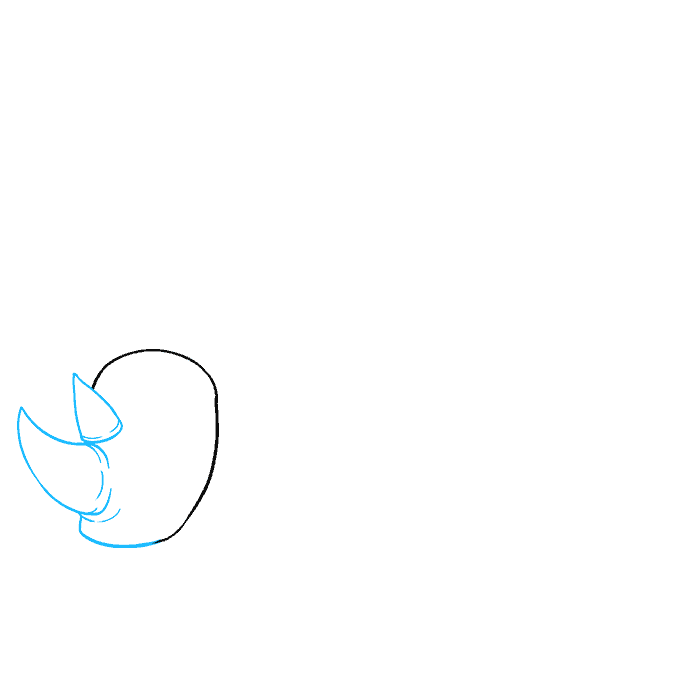 Hướng dẫn cách vẽ con tê giác to béo đơn giản và thật đẹp cho bé - Bước 2