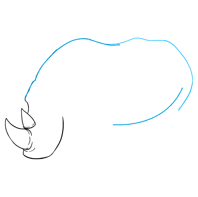 Hướng dẫn cách vẽ con tê giác to béo đơn giản và thật đẹp cho bé - Bước 3