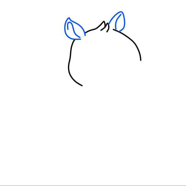 Hướng dẫn vẽ chú tê giác dễ thương - Bước 2