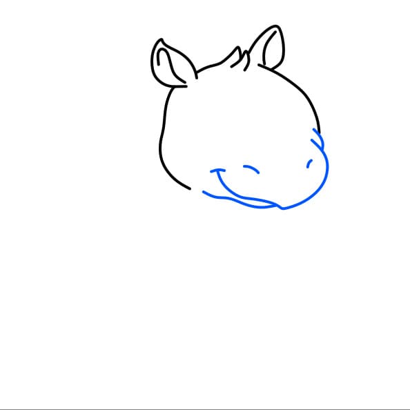 Hướng dẫn vẽ chú tê giác dễ thương - Bước 3