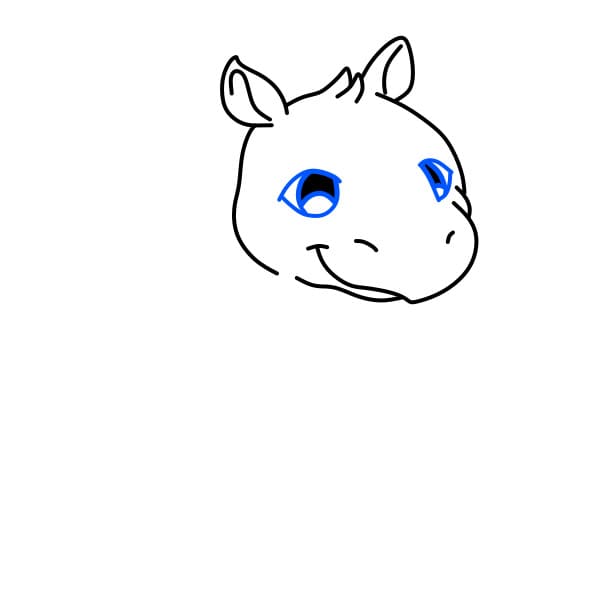 Hướng dẫn vẽ chú tê giác dễ thương - Bước 4