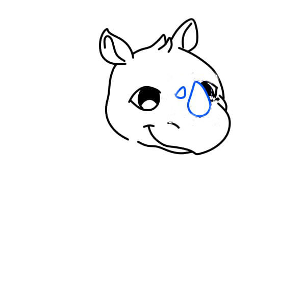 Hướng dẫn vẽ chú tê giác dễ thương - Bước 5