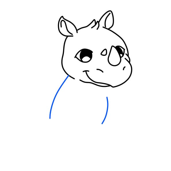 Hướng dẫn vẽ chú tê giác dễ thương - Bước 6