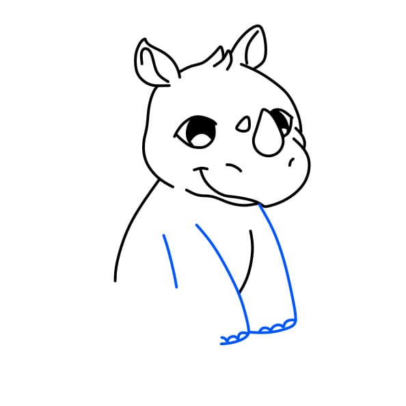 Hướng dẫn vẽ chú tê giác dễ thương - Bước 7