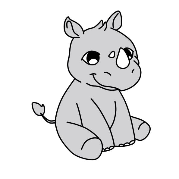 Hướng dẫn vẽ chú tê giác dễ thương