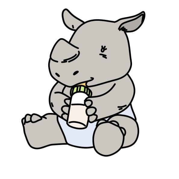 Hướng dẫn vẽ chú tê giác baby - Bước 10