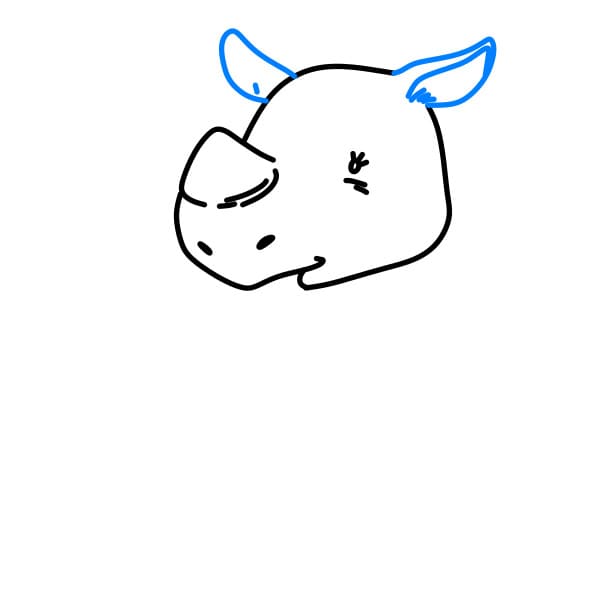 Hướng dẫn vẽ chú tê giác baby - Bước 5