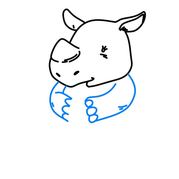 Hướng dẫn vẽ chú tê giác baby - Bước 6