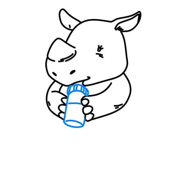 Hướng dẫn vẽ chú tê giác baby - Bước 7