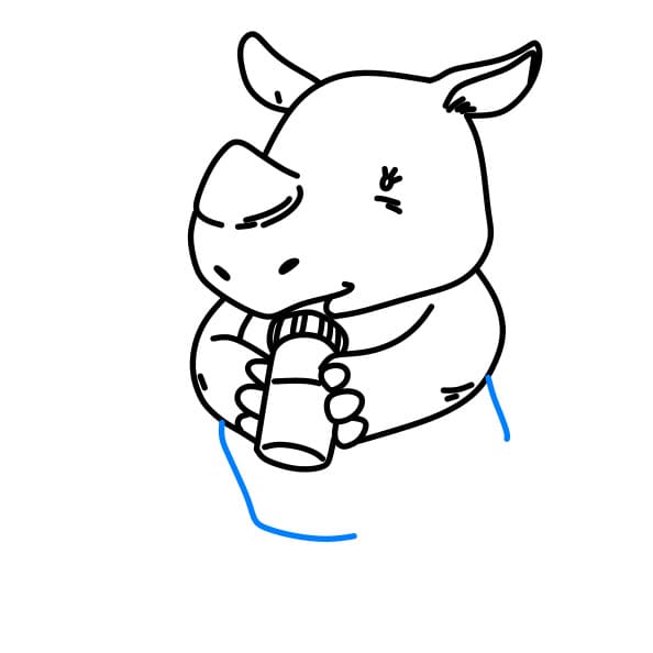 Hướng dẫn vẽ chú tê giác baby - Bước 8