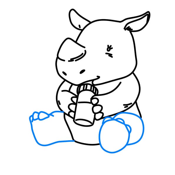 Hướng dẫn vẽ chú tê giác baby - Bước 9