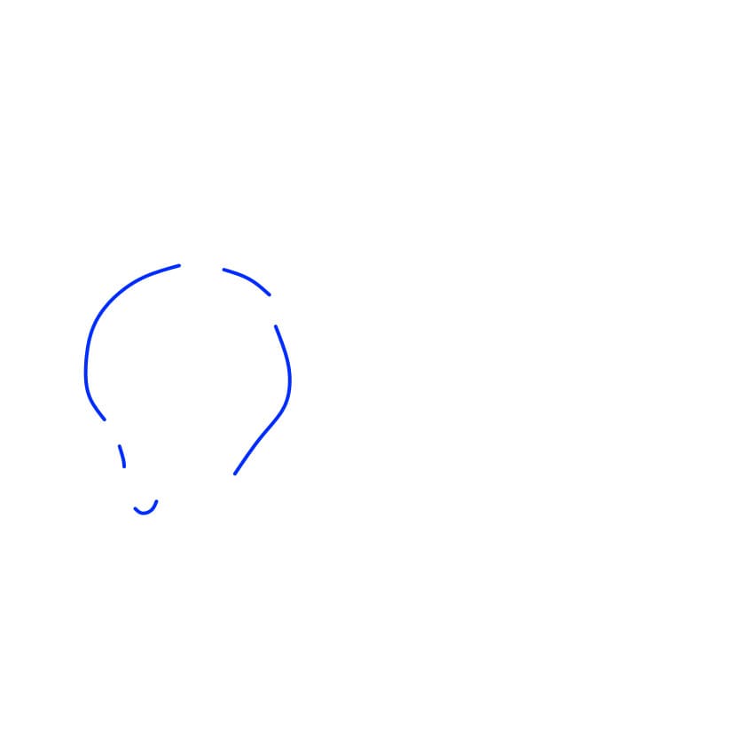 Hướng dẫn vẽ con tê giác đang tực giận - Bước 1