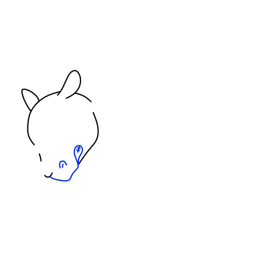 Hướng dẫn vẽ con tê giác đang tực giận - Bước 3