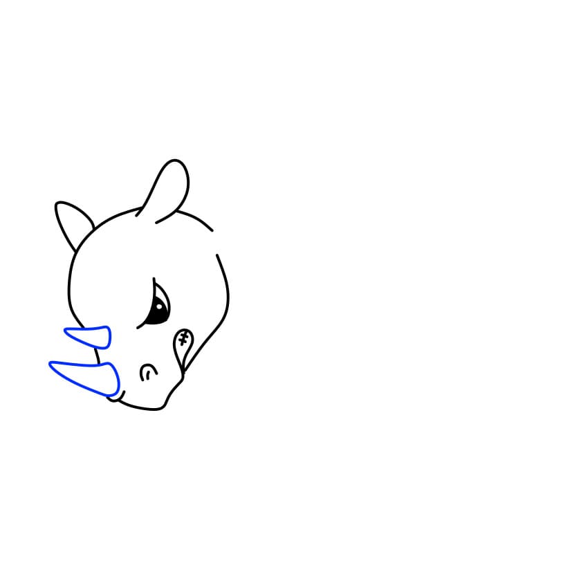 Hướng dẫn vẽ con tê giác đang tực giận - Bước 5